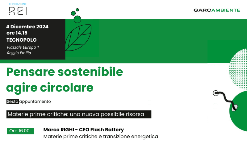 Flash Battery CEO Marco Righi among the speakers at the round table “Critical raw materials: a possible new resource” | Flash Battery