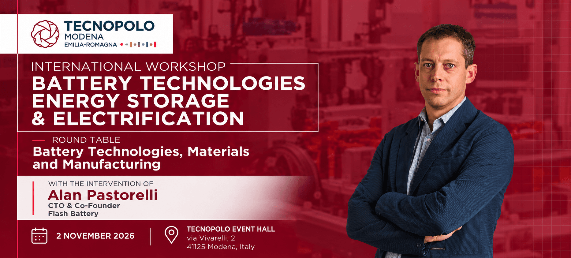 Flash Battery CTO Alan Pastorelli beim International Workshop zu Batterietechnologien der UniMoRe | Flash Battery