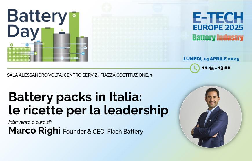 Flash Battery ist einer der Hauptakteure auf dem Battery Day 2025, dem ersten Event Italiens, das der Batterieindustrie gewidmet ist | Flash Battery