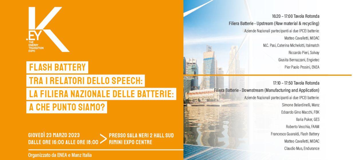 The national battery supply chain: Flash Battery at the panel discussion organized by Key Energy | Flash Battery