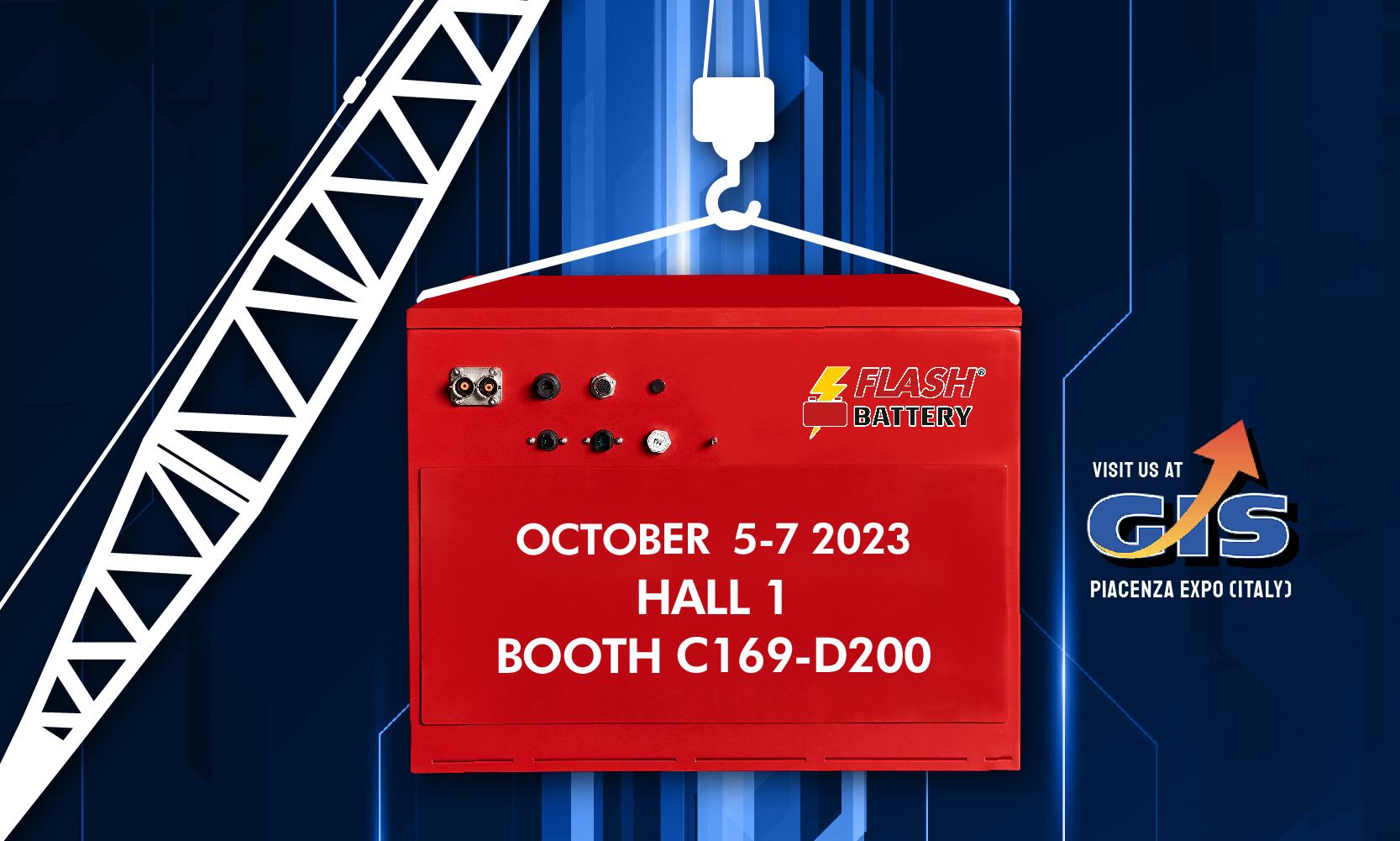 Construction site equipment goes electric: at Gis Expo, latest-generation lithium batteries catering to industrial lifting equipment | Flash Battery