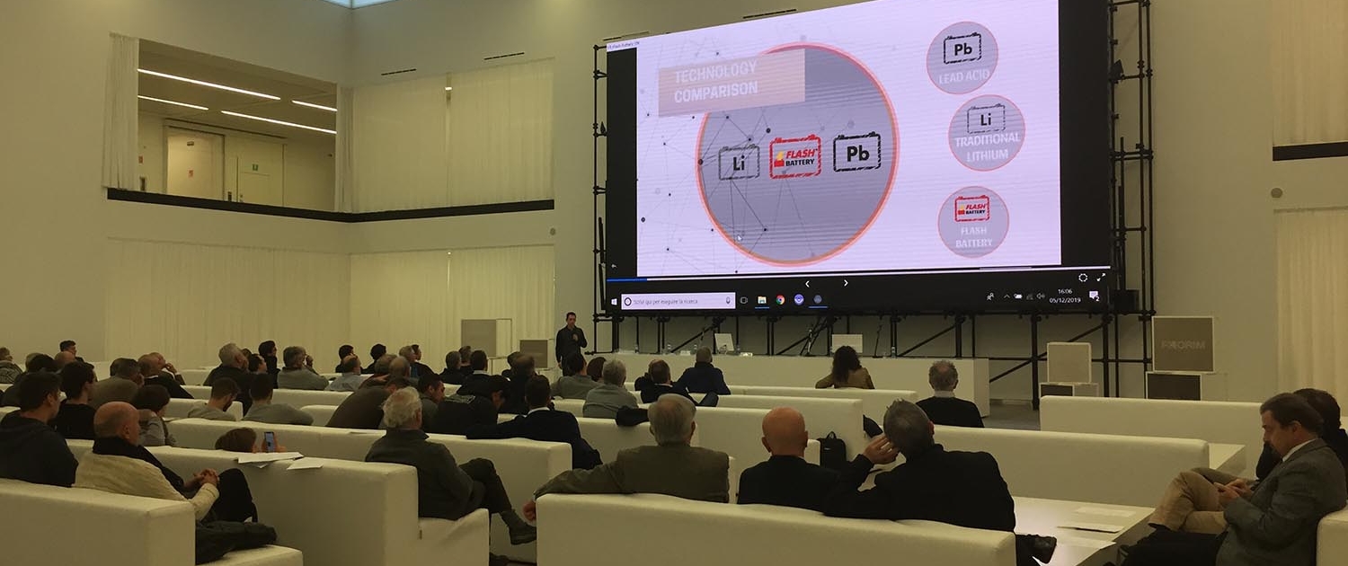 Flash Battery Seminario Veicoli Elettrici Florim tecnologia litio