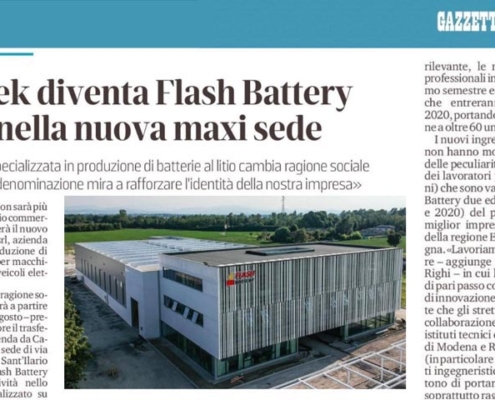 Gazzetta Reggio Kaitek diventa Flash Battery