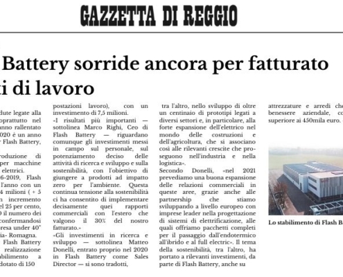 Gazzetta di Reggio Flash Battery sorride ancora per fatturato e posti di lavoro
