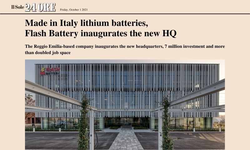 sole24ore flash battery launches new factory