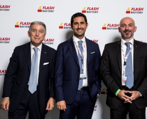 inaugurazione nuova sede flash battery Fabio Storchi Filippo Di Gregorio e Marco Righi