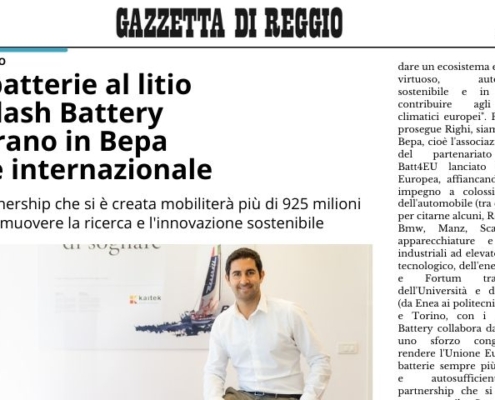 Gazzetta di Reggio: Flash Battery Lithiumbatterien Bepa Partnerschaft