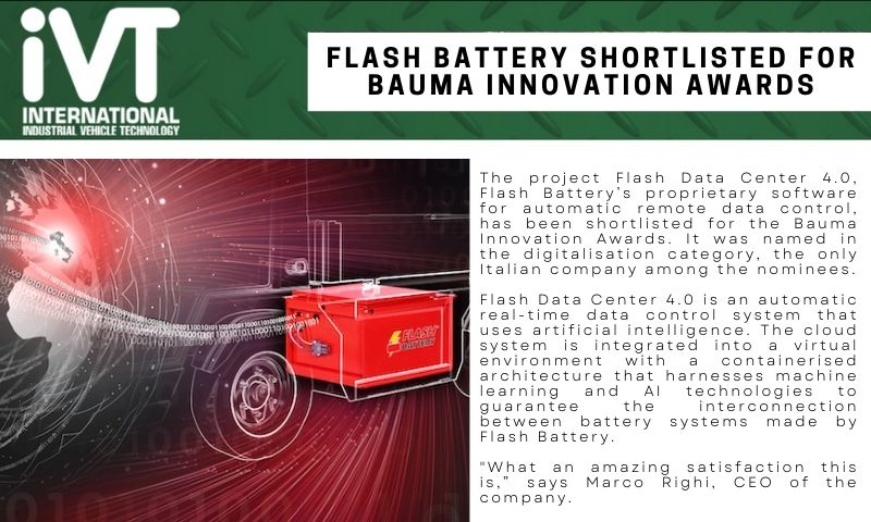 Ivt Flash Battery shortlisted for Bauma Innovation award