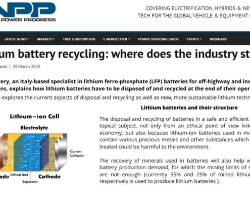 new power progress recyclage batteries lithium
