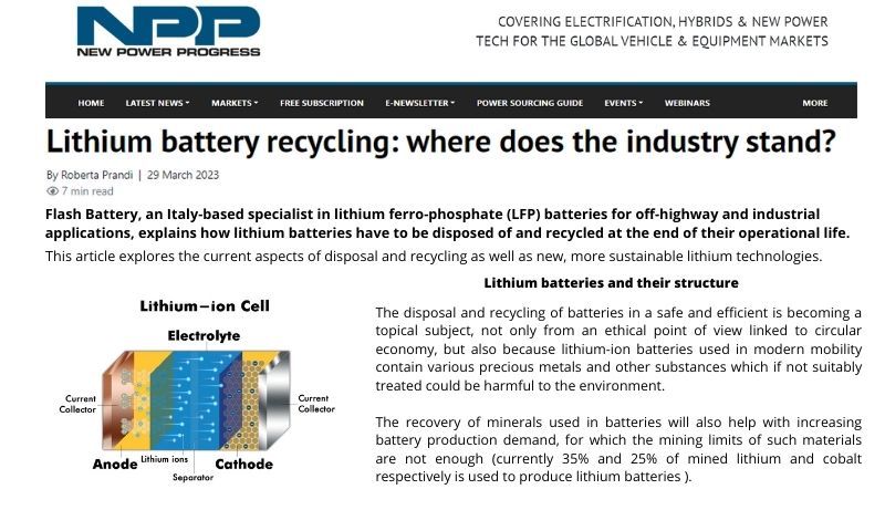 new power progress recyclage batteries lithium