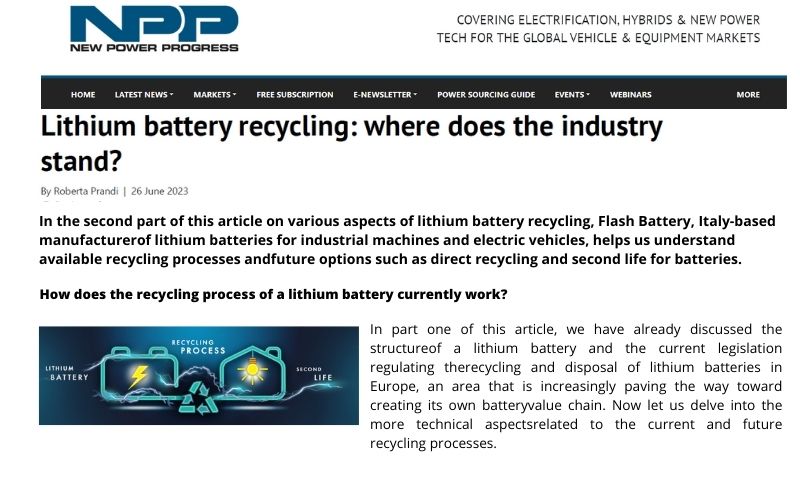 new power progress lithium battery recycling
