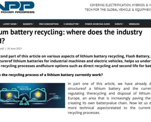 new power progress lithium battery recyclage batteries lithium