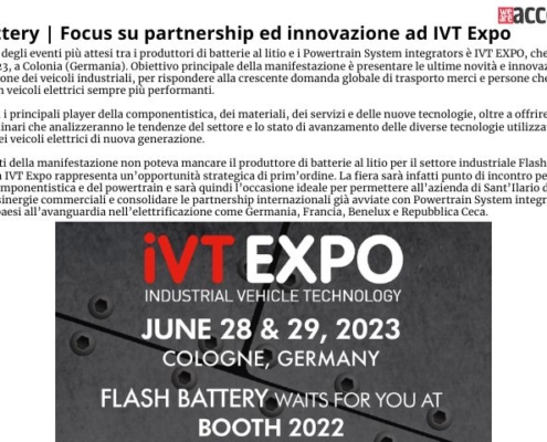 we are access equipment flash battery ivtexpo partnenariat innovation