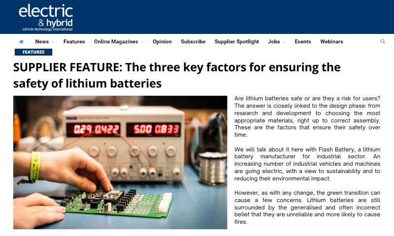 electric hybrid trois facteurs clés sécurité batteries lithium